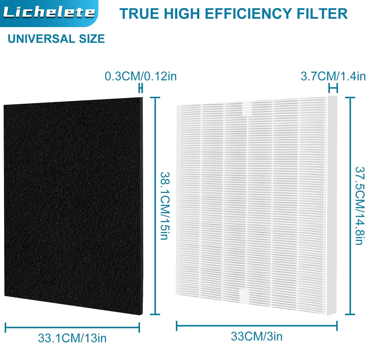 AP-1512HH 200M Filter Set Compatible with Coway Airmega AP-1512HH and Airmega 200M air Puri-fier, 1 High Efficiency and 2 Carbon Filters, AP-1512HH-FP, AP-1518R, AP-1519P, Part 3304899