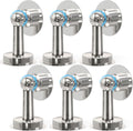 6 Pack Door Stopper Magnetic, COCIVIVRE Magnet Door Stop Stainless Steel for Wall and Floor Mounting, No Drilling Doorstop with Adhesive Tape Hold Your Door Open, Silver
