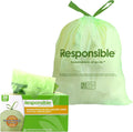 Responsible Products Kitchen Bin Liners, Certified Compostable, Heavy Duty Multipurpose Food Scrap Bags, Made from Compostable Materials (30 Gallon Drawstring, 30 Gallon (42 Count))