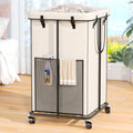 150L Laundry Hamper with Wheels, Rolling Laundry Basket with Metal Frame and Removable Bag, Large & Tall Dirty Clothes Hampers for Bedroom Aesthetic, Laundry Room, Bathroom, Dorm-White
