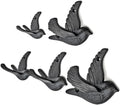Ambipolar 5-Pack Bird Flying Style Coat Hooks, Vintage Black Hooks for Coats, Hats, and More, Sturdy Cast Iron Construction, Rustic Farmhouse Theme, Easy Installation Versatile and Durable
