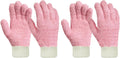 MIG4U Microfiber Dusting Gloves House Cleaning Glove for Blinds, Windows, Shutters, Furniture, and Car, Reusable Lint-Free Pink 2 Pairs S/M