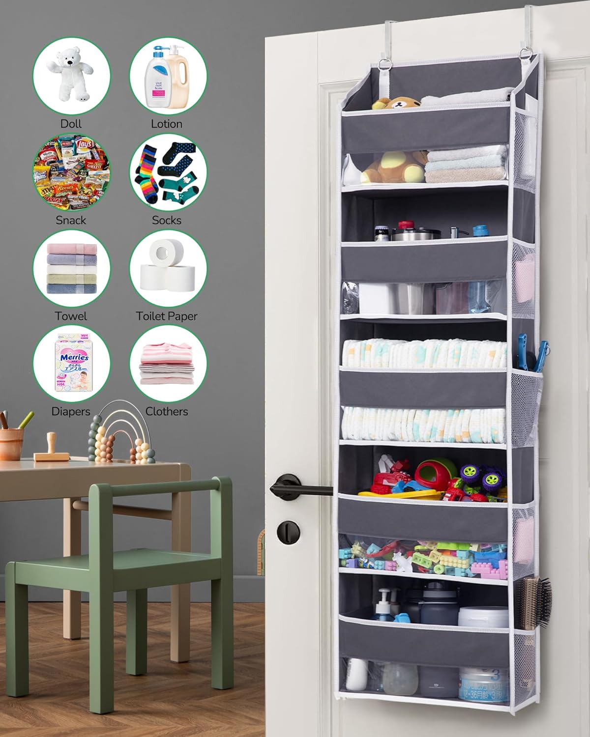 ULG 2 Pack 5-tier Over the Door Organizer Dark Gray
