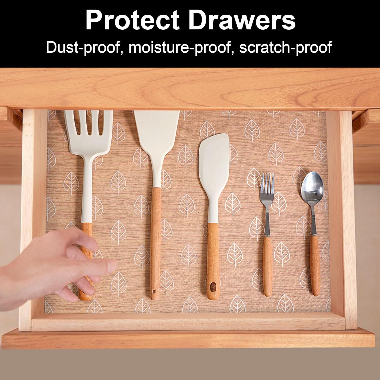 Cooyes Shelf Liners for Kitchen Cabinets Refrigerator Liners Waterproof & Oil-Proof Kitchen Cupboard Liner Drawer Mats EVA Material Non Adhesive Fridge Liner for Shelves