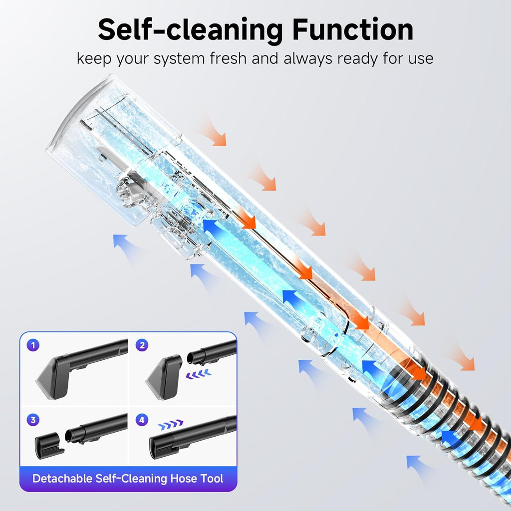Portable Spot Cleaner Machine for Carpet and Upholstery - 18Kpa Carpet Cleaner with Dual BrushHeads, Easy Move, Cleaning Machine for Furniture, Couch, Stairs, Car and Pet Stain, White