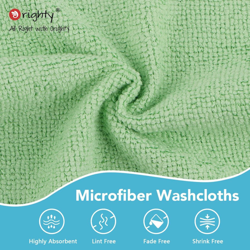Orighty Wash Cloths Bulk Towels Set 200 Pack, Highly Absorbent and Soft Feel Microfiber Face Cloths, Multi-Purpose Washcloths & Hand Towels for Bathroom, Hotel, Spa, and Gym, 12x12 Inch, Multicolor