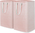 Lifewit 2 Pack Laundry Hamper Large Collapsible Laundry Baskets, Freestanding Waterproof Clothes Hamper with Easy Carry Handles in Laundry Room Bedroom Bathroom College Dorm for Adults, Pink, 2 x 80L