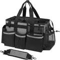 Wearable Cleaning Caddy, Cleaning Caddy Supplies Organizer with Handle & Shoulder Straps for Housekeepers, Under Sink & Car Cleaning Tool Organizers Bag with 4 Foldable Divider (MediumGrey)