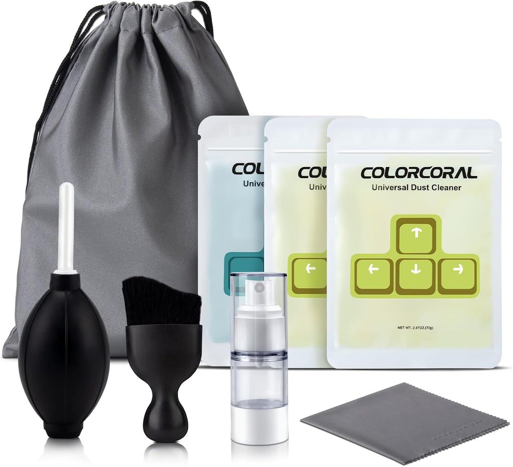 COLORCORAL Laptop Cleaning Kit Keyboard Cleaner Electronic Cleaning Product with 3pack Cleaning Gel, Computer Cleaning Brush Electronic Screen Cleaner for PC, Tablet, Phone, MacBook, Earbud, Car