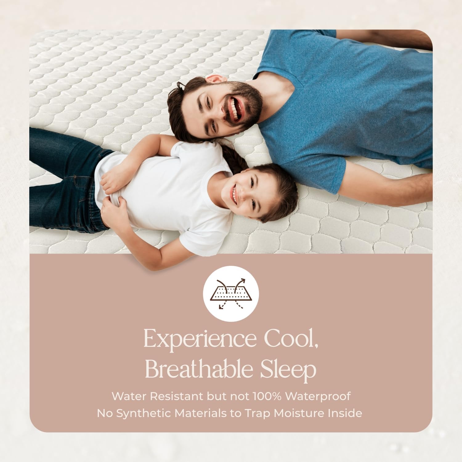 100% Cotton Organic Mattress Pad - Breathable & Cooling Mattress Protector Twin XL Size - Premium 300GSM Quilted and Noiseless Machine Washable Organic Cotton Mattress Protector (Ivory, Twin XL)