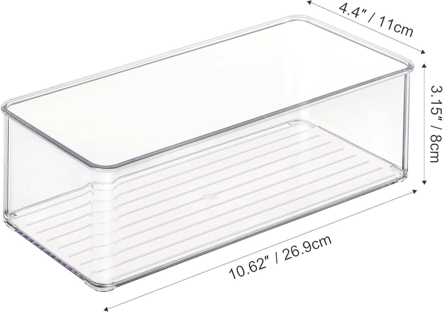 4 PACK Freezer Organizer Bins Clear Stackable Storage Bins for Fridge Organization and Storage