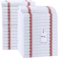 Dish Towels Set (Value Pack of 30) Size 15x25 Inch, 100% Cotton Soft & Absorbent Linen Kitchen Towels, Tea Towels, Reusable Cleaning Cloths for Household Cleaning (Red)