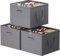 Lifewit Shoe Storage Organizer for Closet Fits 12-16 Pairs, Fabric Large Shoe Box Storage Containers with Clear Cover, Foldable Bins Fit for Boots Heels Sneakers 17"(L) x 17"(W) x 12.5"(H) 3 Pack Gray