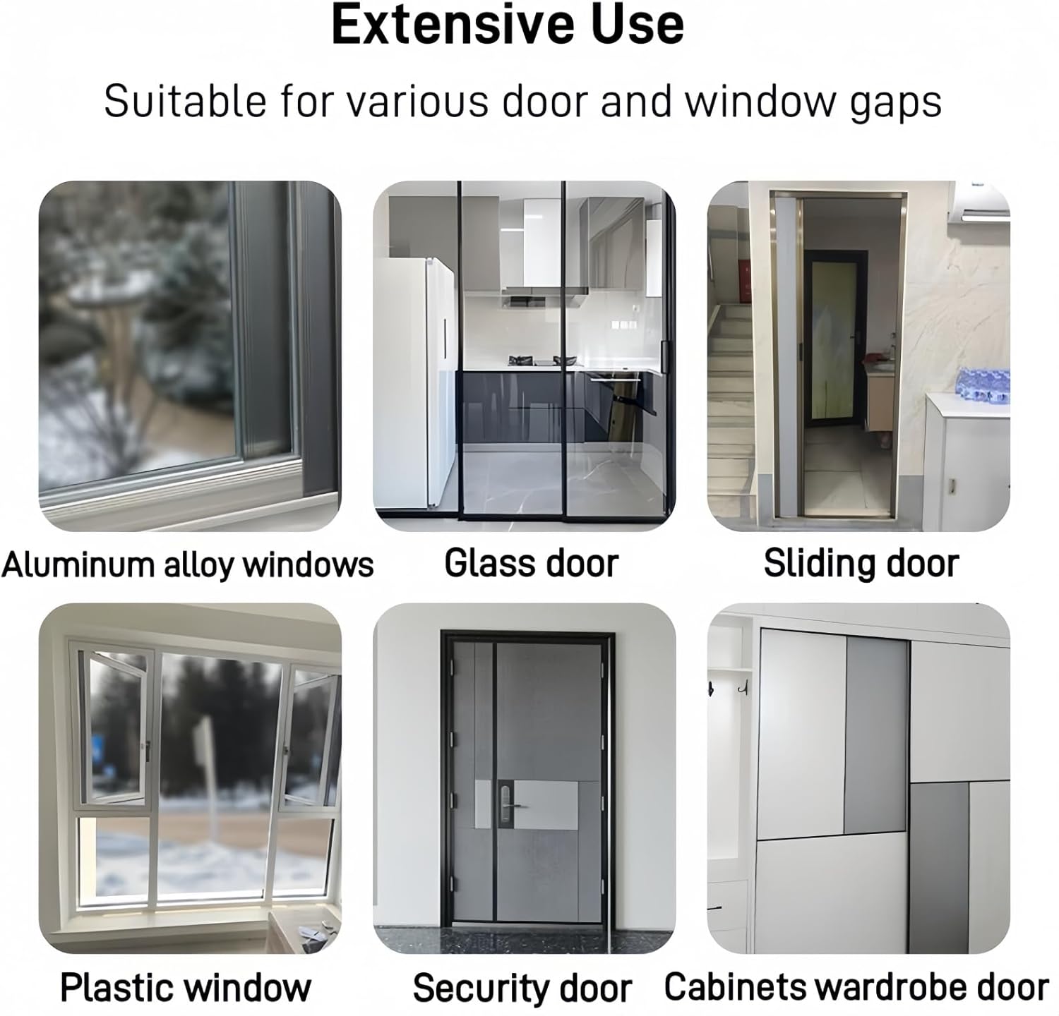 33 Ft Self-Adhesive Weather Stripping Door Seal Strip for Door Window, 0.35" Wide x 0.2" Thick, Gray