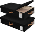 StorageWorks 2-Pack Large Under Bed Storage Bins with Lids, Underbed Storage Containers with Handles and Label Holder, Closet Organizer for Clothes, Blankets, Sweater