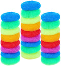 25 Pcs Plastic Dish Scrubbers, Reusable Non-Scratch Nylon Scouring Pads Bulk for Kitchen Cleaning - Multi-Color Poly Mesh Dishwashing Pads (Plastic Dish Scrubber)