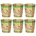 6-Pack Cardboard Trash Can – Foldable, Recyclable, Plastic-Free & Reusable Small Waste Paper Basket for Kids - Garbage Bin Perfect for Bedrooms, Playrooms, Children's Room & Outdoor (1.6 Gallon)