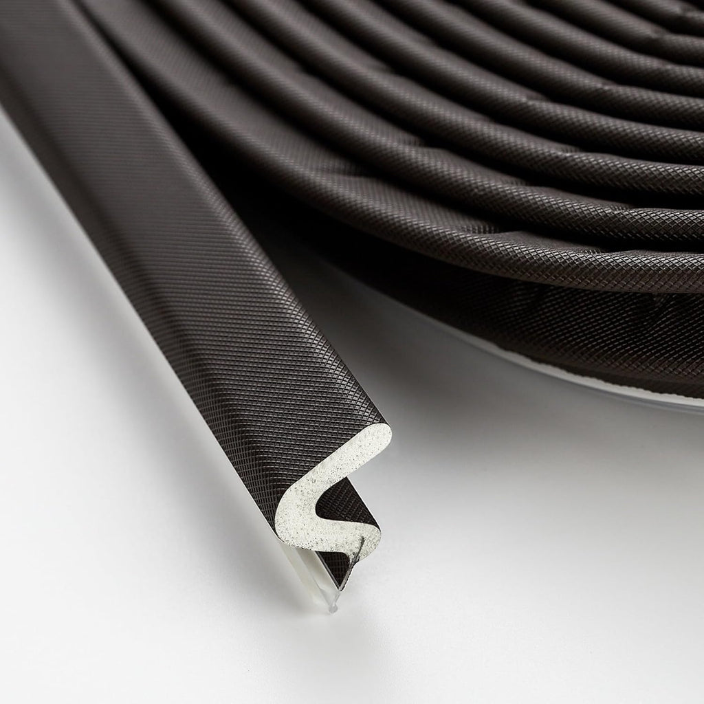 Weather Stripping Door Seal Strip - Soundproof Q-Shaped Foam for Exterior Door Frame, Large Gap Seal, Noise Cancelling, Easy to Install (Brown, 60FT)