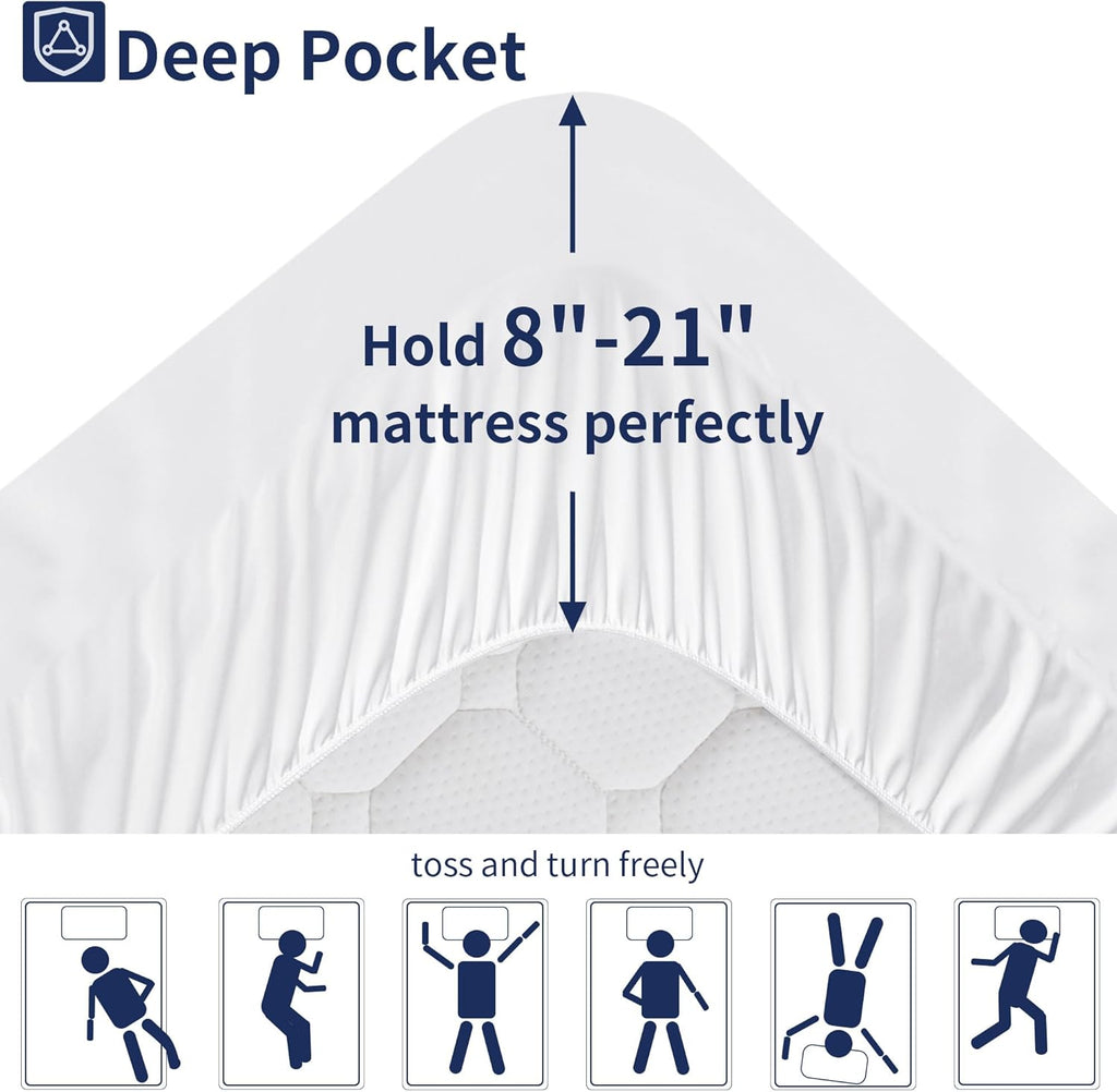 Mattress Topper California King Mattress Pad Cover Mattress Protector with 8-21 Inch Deep Pocket Overfilled Down Alternative Filling