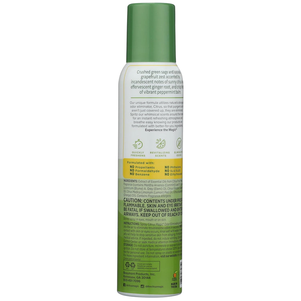Citrus Magic Odor Eliminating Air Freshener Spray, Citrus and Sage, 3-Ounce, Pack of 3