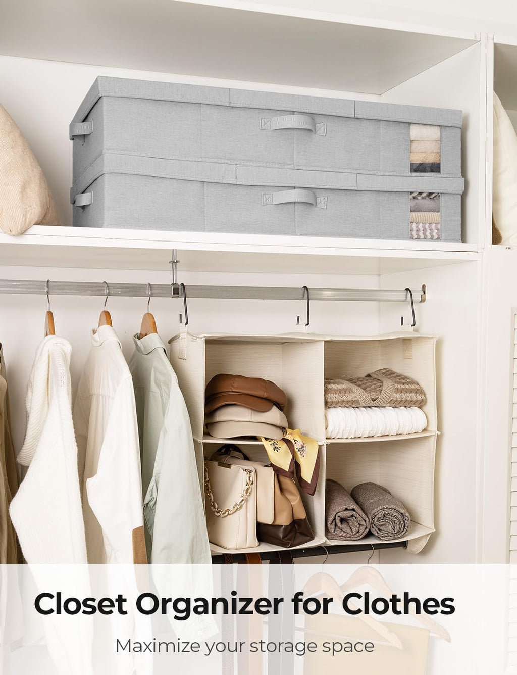 StorageWorks 2-Pack Large Under Bed Storage Bins with Lids, Underbed Storage Containers with Handles and Label Holder, Closet Organizer for Clothes, Blankets, Sweater