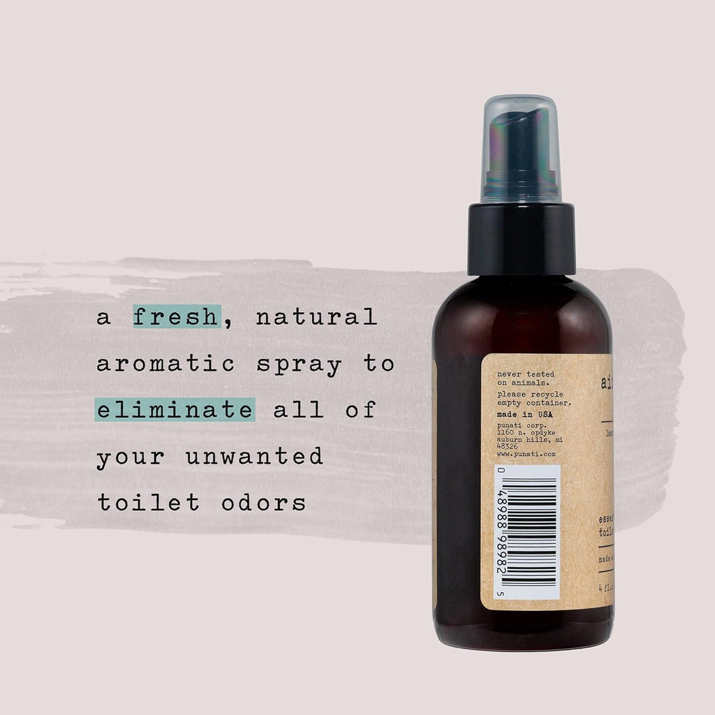 Air Essentials Essential Oil Toilet Spray - Odor Eliminator & Air Freshener - Made with Pure Essential Oils - Lemon Burst - 4 Ounce