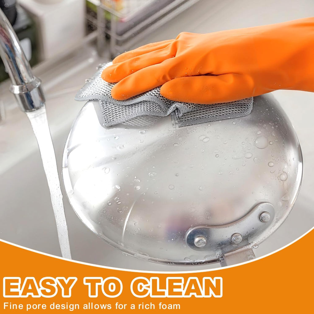 20 Pcs New Upgrade 3-Layer Metal Dish Cloth, No Scratches Wire Cleaning Cloth , Reusable Multipurpose Wire Dishwashing Rag for Kitchen Cleaning Cloths,Sinks,Dishes,Stove Top, Dimensions, 7.87“ x 7.87”
