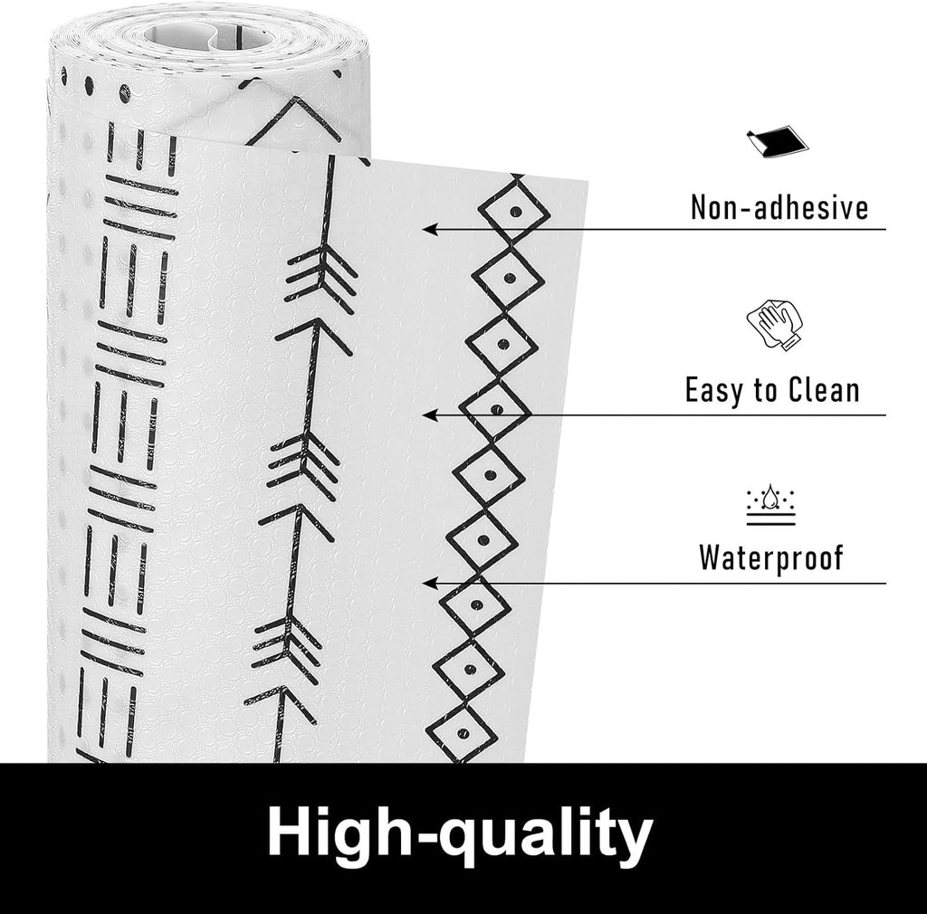 Cooyes Shelf Liners for Kitchen Cabinets Refrigerator Liners Waterproof & Oil-Proof Kitchen Cupboard Liner Drawer Mats EVA Material Non Adhesive Fridge Liner for Shelves