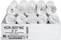 Aluf Plastics High Density Trash Bags, 30 Gallon, 500 Count, 16 Micron (eq), 30" x 37", Clear, for Bathroom, Office, Industrial, Commercial, Janitorial, Municipal, Recycling