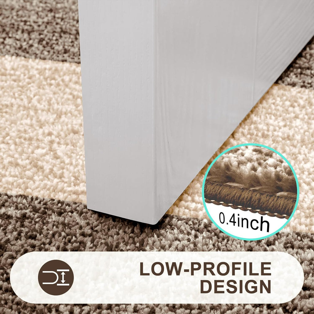 Kitinjoy Indoor Outdoor Door Mat, 48x32 Non-Slip Absorbent Dirt Trapper, Low-Profile Washable Inside Entrance Front Floor Mat, Sturdy Soft Entry Doormats for Entryway, Light Brown