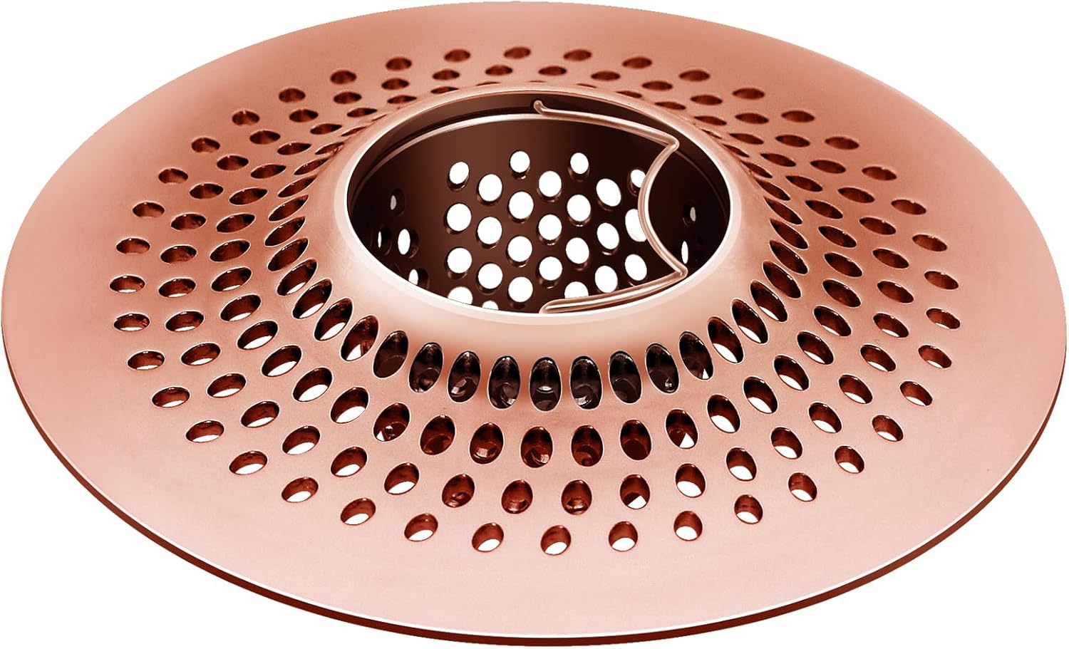 LEKEYE Shower Drain Hair Catcher/Bathroom Drain Cover/Bathtub Drain Strainer/Shower Stall Drain Protector(Red Copper)