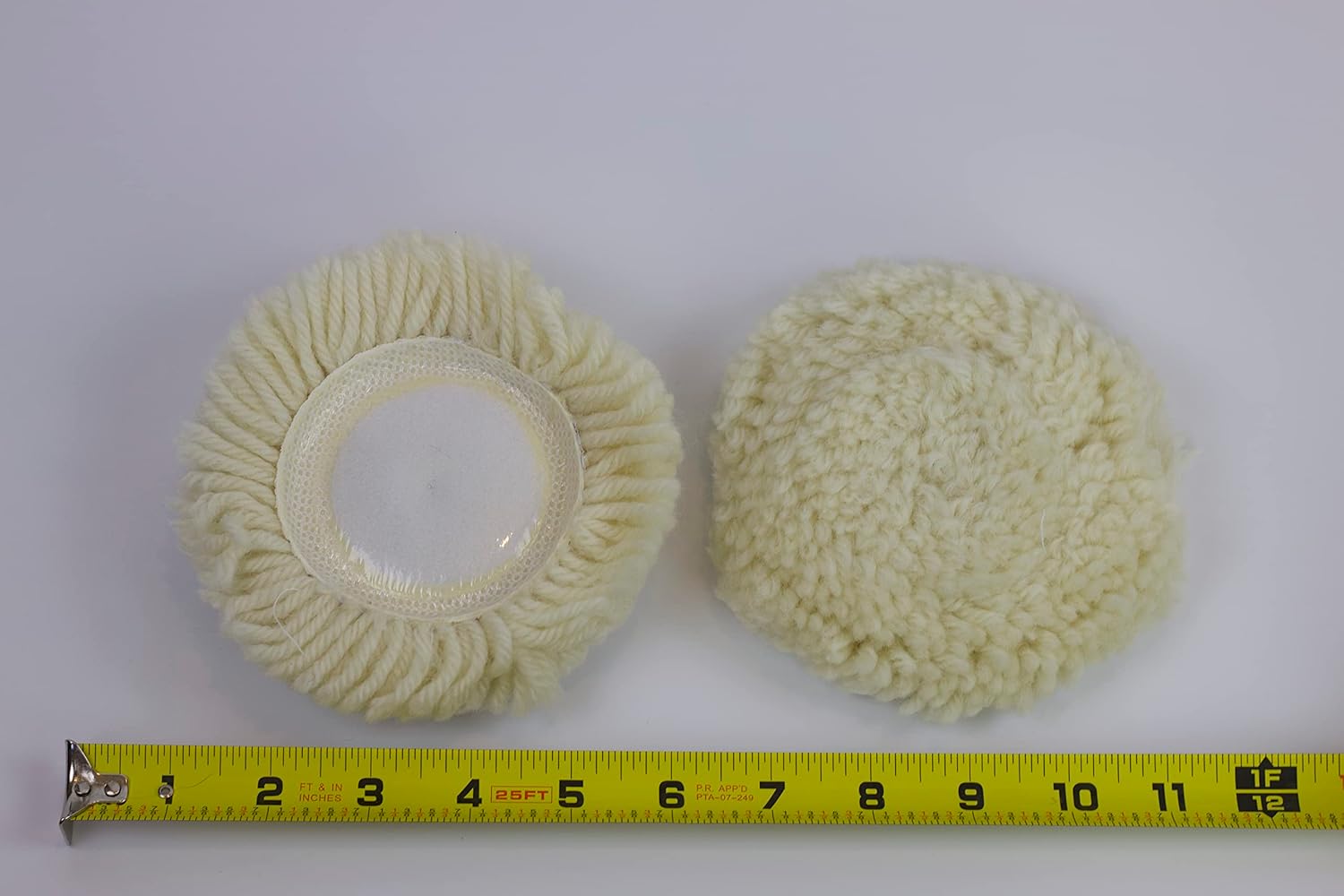 PMD Products 5pk 3" Inch (75MM) Buffer Polish Pads Long Natural Wool Hook and Loop Attached
