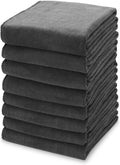 kimteny 13x28 Inches Kitchen Cloth Dish Towels, 400 GSM Premium Dishcloths, Super Absorbent Coral Velvet Microfiber Cleaning Cloths, Fast Drying Rags for Washing Dishes (8 Pack, Dark Grey)
