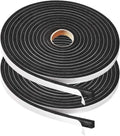 2 Rolls Foam Tape Weatheratrip for Door Window Insulation, Single Sided Foam Strips Adhesive, High Density Foam Seal Tape, Closed Cell Foam Seal Strip Tape(1/2"Wx1/4"Tx32FT, Black)
