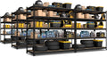 PrimeZone 6 Pack Heavy Duty Storage Shelves - 47" W x 18" D x 71" H 5 Tier Adjustable Garage Storage Shelving, Metal Storage Utility Rack Shelf Unit for Warehouse Pantry Closet Kitchen, Black