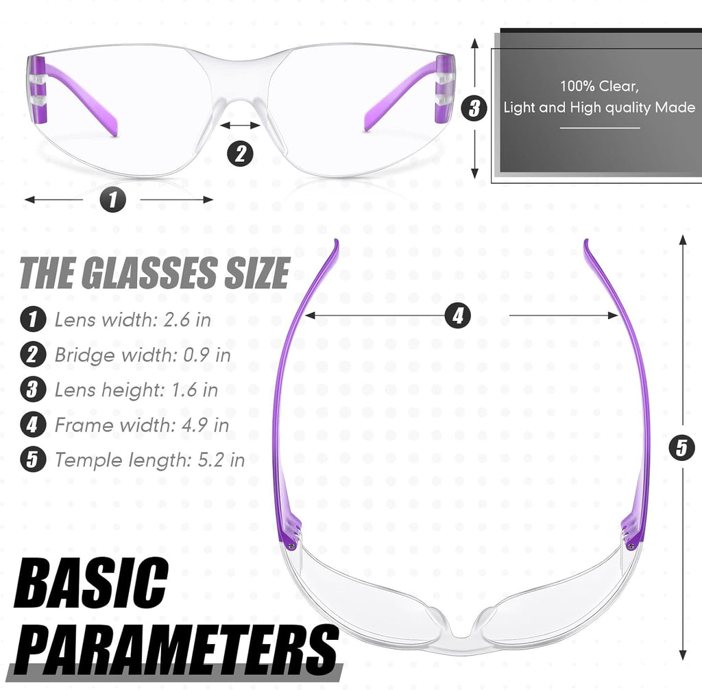 Chumia 64 Pcs Kids Safety Glasses Scratch Impact Resistant Safety Goggles Anti Fog Protection Glasses with Clear Lens