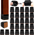 36Pcs Black Square Chair Leg Floor Protectors, Felt Furniture Pads for Hardwood Floors, Chair Leg Protectors for Hardwood Floors, Floor Protectors for Chairs, Reduce Noise - Large, Black
