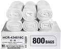 Aluf Plastics High Density Trash Bags, 56 Gallon, 800 Count, 16 Micron (eq), 43" x 48", Clear, for Bathroom, Office, Industrial, Commercial, Janitorial, Municipal, Recycling