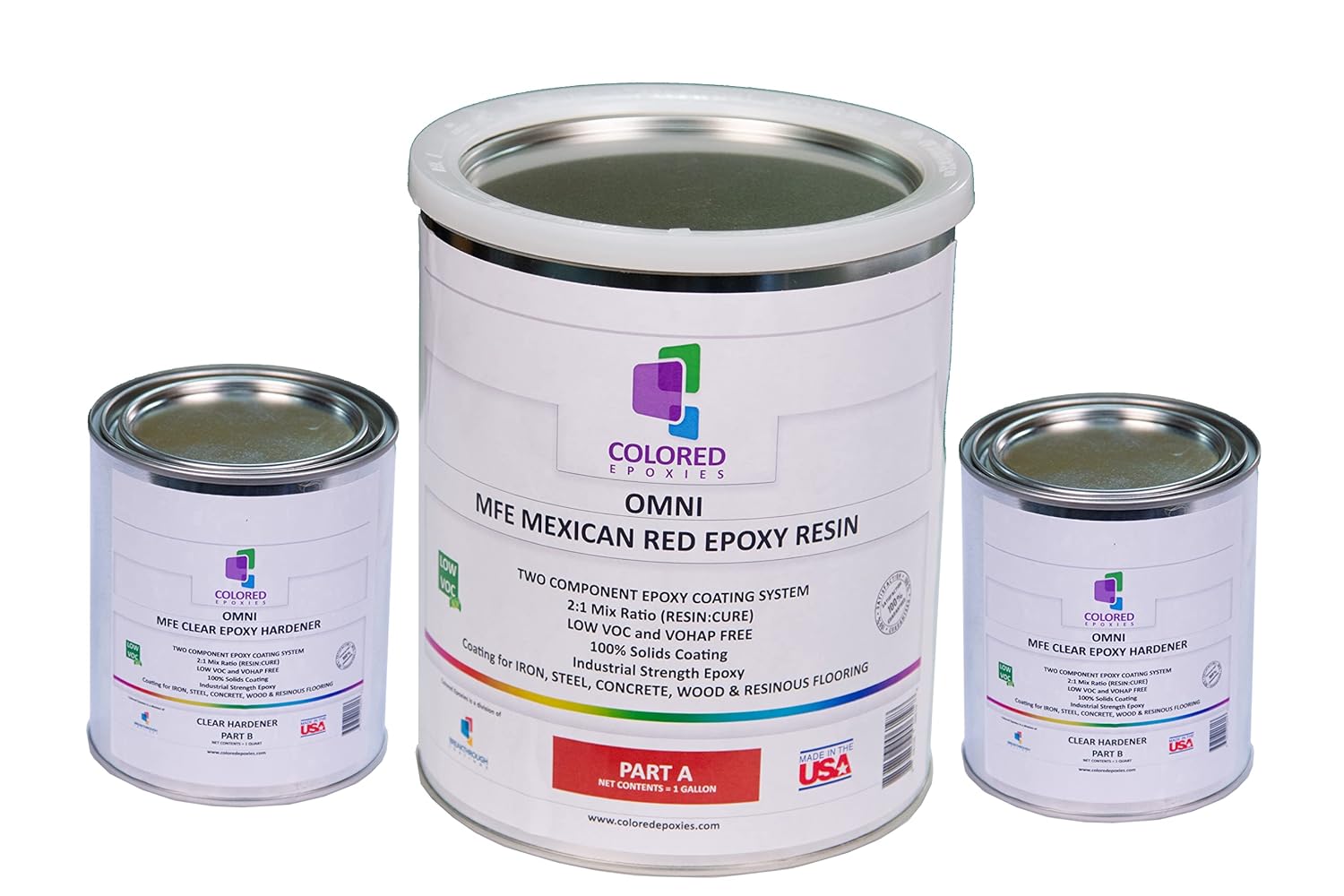 Colored Epoxies Mexican Red Epoxy Resin for Bar Tops, Table Tops, Wood, Concrete, Epoxy Art & Crafts 1.5 Gallon