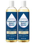 Puracy Body Wash, Natural Body Wash, 98.6% Pure Plant Ingredients, Moisturizing Shower Gel for Women Men Kids, Body Soap for Dry Sensitive Skin. Gently Scented with Coconut & Vanilla 12 Oz (2-Pack)