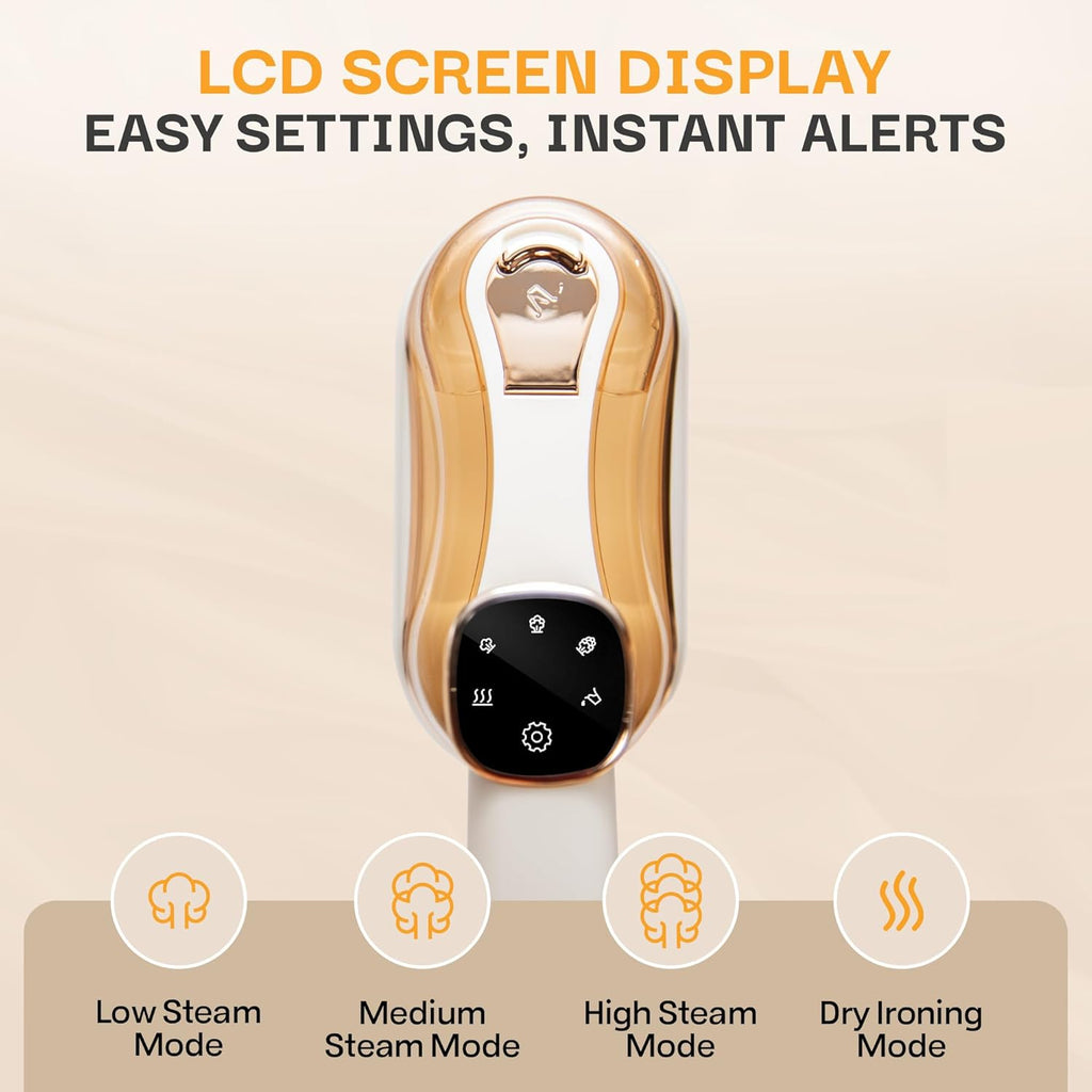 Garment Steamer for Clothes, 2-in-1 Portable Handheld Wrinkle Remover & Steam Iron, 1200W Fast Heat-Up, Compact Travel-Friendly Design, 180ml Tank, Ceramic Soleplate, Rotating Handle