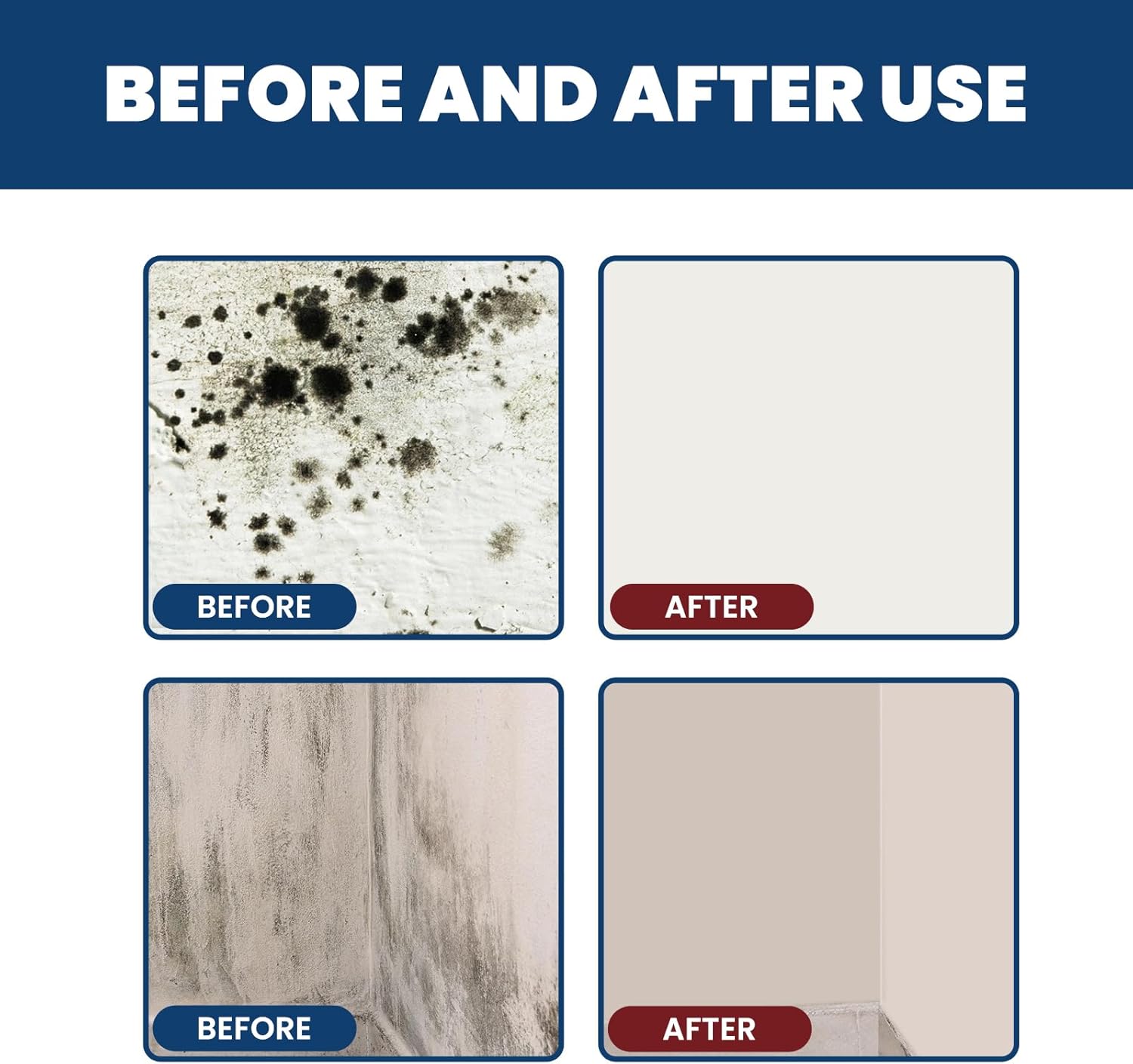 Mould Cleaner Spray Powerful Foam Cleaning Spray | Multi-Surface Fast-Acting Stain Remover for Kitchen, Bathroom, Wall and Tile Cleaning, No Scrubbing Required (2, 2.04oz*2)