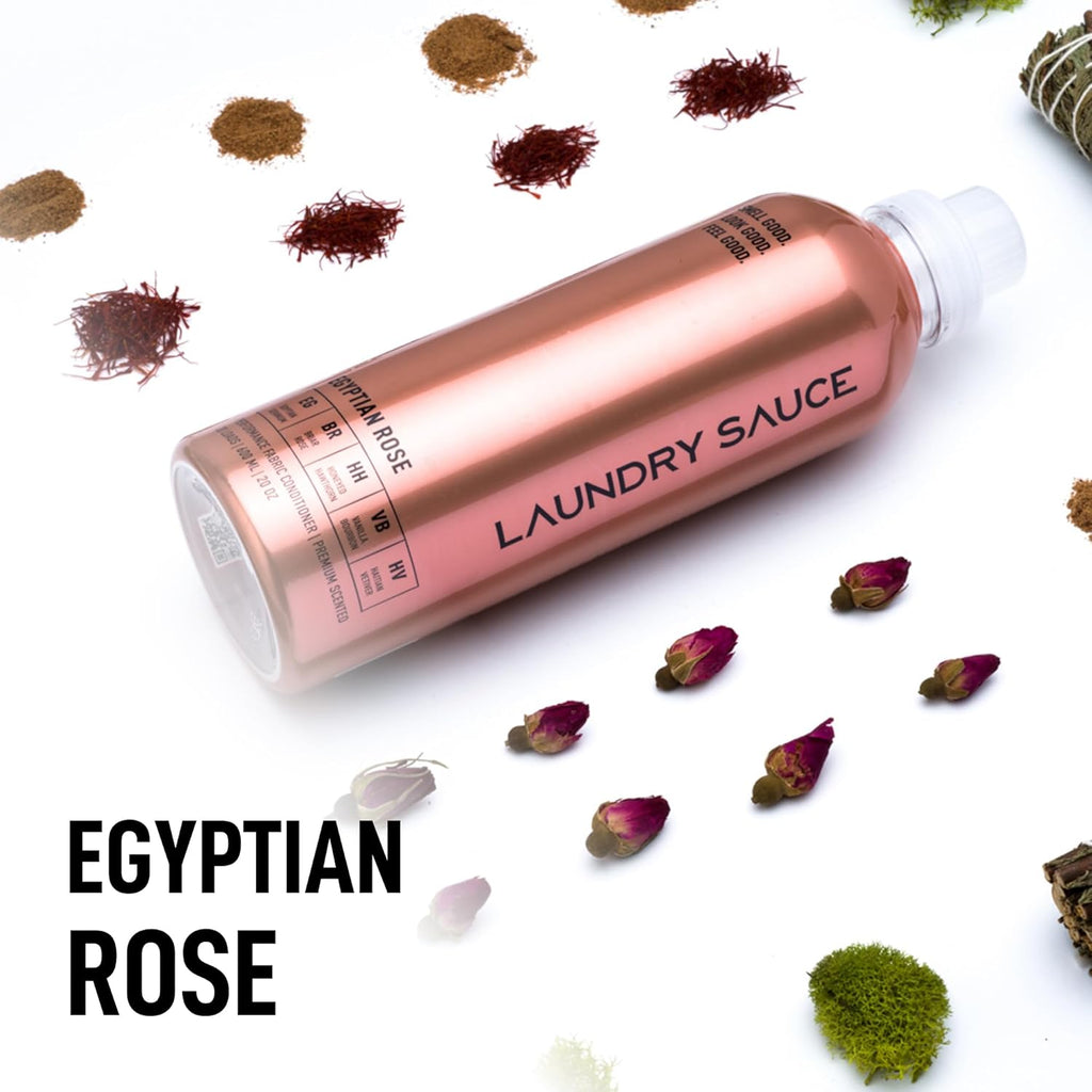Laundry Sauce - Laundry Fabric Softener (Egyptian Rose) Luxury Fragrance, Softens & Preserves Fabric, Reduces Wrinkles, 19 Fl Oz