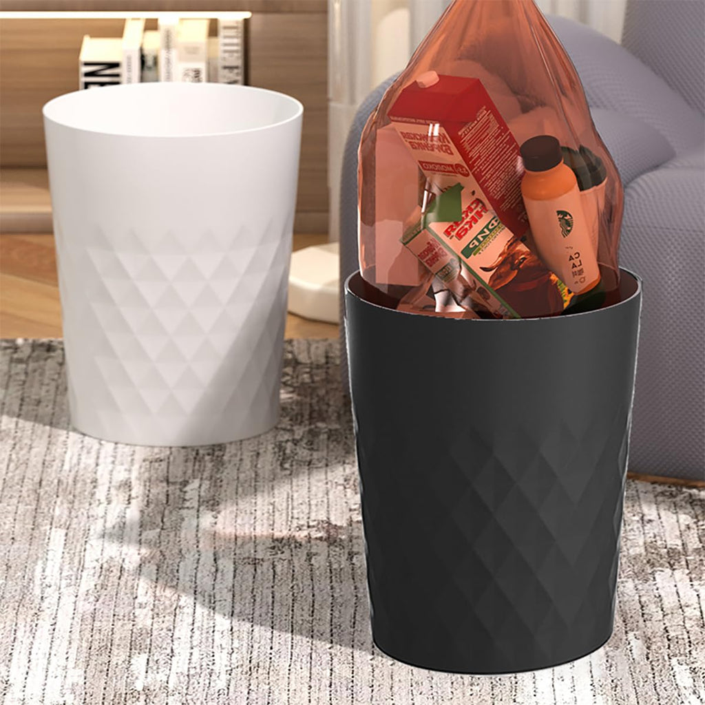 2 Pack Small Trash Can 1.8 Gallon Bathroom Garbage Can Waste Basket Recycling Bin for Dorms Bedrooms Offices Kitchens, White