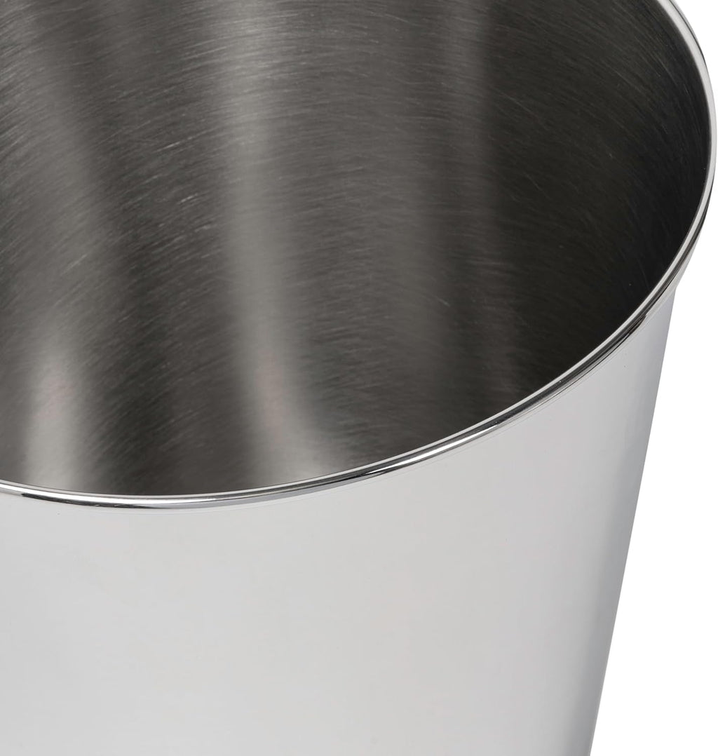 happimess HPM1113D-SET2 Nolan Modern Classic Smooth Steel 2 Gal Waste Bin for Kitchen, Office, Bathroom, Bedroom, Dorm, Polished Steel (Set of 2)