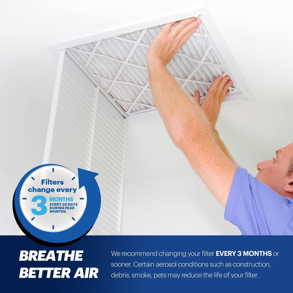 BNX TruFilter 20x30x1 Air Filter MERV 13 (6-Pack) - MADE IN USA - Electrostatic Pleated Air Conditioner HVAC AC Furnace Filters for Allergies, Pollen, Mold, Bacteria, Smoke, Allergen, MPR 1900 FPR 10