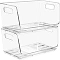 Sorbus Stackable Storage Bins Open Front - Clear Stackable Storage Bins - Pantry Bins for Storage and Organization - Acrylic Stackable Bins for Kitchen - Clear Pantry Organizer Bins (Small 2 Pack)