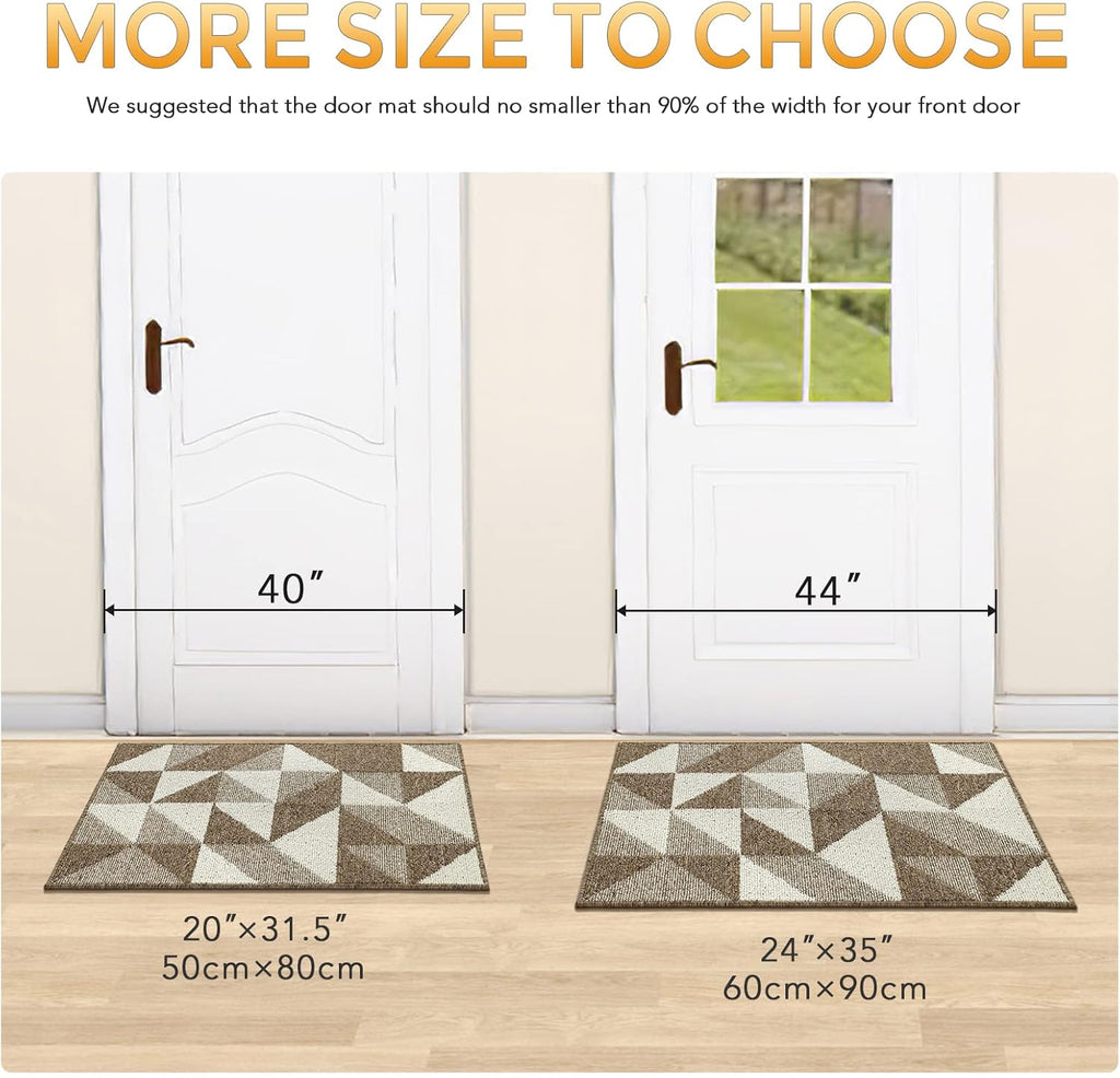 hicorfe Indoor Doormat,24"x35" Front Back Door Mat Rubber Backing Non Slip Door Mats,Low-Profile Absorbent Resist Dirt Entryway Doormat Inside Floor Mats for Entrance
