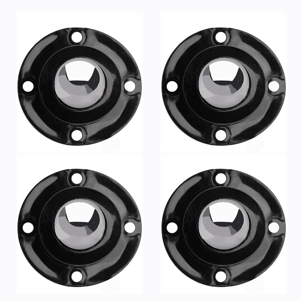 PlusRoc 4 Pack Anti-Rust Wheels Stainless Steel Self Adhesive Caster Wheels for Kitchen Appliance Rollers Sliders Mop Bucket, Load Capacity 28LBS Per Wheel for Furniture