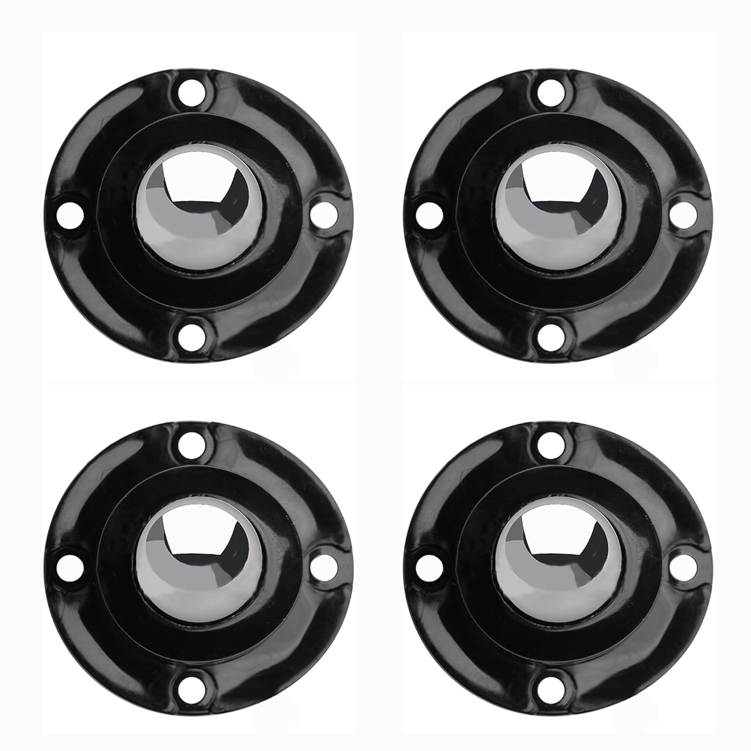 PlusRoc 4 Pack Anti-Rust Wheels Stainless Steel Self Adhesive Caster Wheels for Kitchen Appliance Rollers Sliders Mop Bucket, Load Capacity 28LBS Per Wheel for Furniture